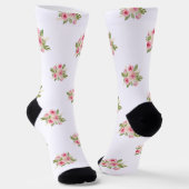 Pink rosa Roses Bouquet Muster Socken (Gewinkelt)