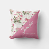 Pink rosa Roses Kissen Kissen (Vorderseite)