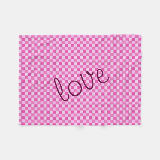 Pink-rosa-Woven-Muster mit Liebe Fleecedecke (Vorderseite (Horizontal))