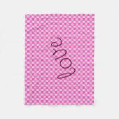 Pink-rosa-Woven-Muster mit Liebe Fleecedecke (Vorderseite)