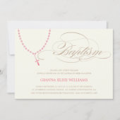 PINK ROSARY BEADEN| BAPTISMINVITÄT EINLADUNG (Vorderseite)