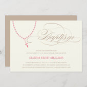 PINK ROSARY BEADEN| BAPTISMINVITÄT EINLADUNG (Vorne/Hinten)