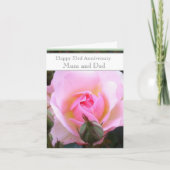 Pink Rose, 53. Hochzeitstag Karte (Vorderseite)