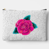 Pink Rose Accessory Pouch Zubehörtasche (Vorderseite)