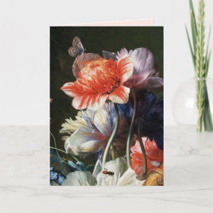 PINK ROSE,ANEMONE UND BUTTERFLY Valentinstag Feiertagskarte