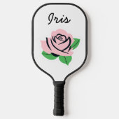 Pink Rose Anpassbarer Name Pickleball Schläger (Rückseite)