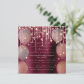 Pink Rose Ballon Sweet 16. Bridal Bordeaux Marsal Einladung (Stehend Vorderseite)