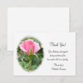 Pink Rose Begräbnis Danke Karte - 3 1/2x5 (Vorne/Hinten)