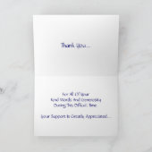 "Pink Rose Bereavement Danke!" Karte (Innenseite)