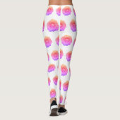 Pink Rose Blossom Muster Leggings (Rückseite)