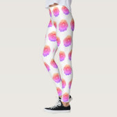 Pink Rose Blossom Muster Leggings (Links)