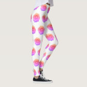 Pink Rose Blossom Muster Leggings (Rechts)
