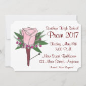 Pink Rose Blume Corsage Boutonniere Prom Dance Einladung (Vorderseite)