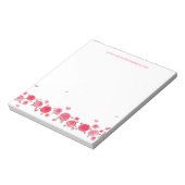 Pink Rose Blume Designer Werbung für Unternehmen Notizblock (Rotiert)