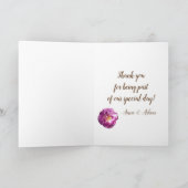 Pink Rose Blume Foto Vielen Dank für Ihre Hochzeit Dankeskarte (Innenseite)