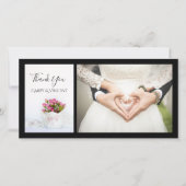 Pink Rose Blume in Teapot Wedding Vielen Dank Dankeskarte (Vorderseite)