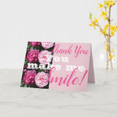 Pink Rose Blume Sie lassen mich lächeln Danke Kart Karte (Gelbe Blume)