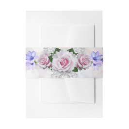 Pink Rose Bokeh Wedding Einladungsbanderole