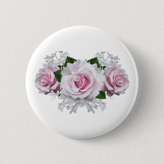 Pink Rose Bouquet Button (Vorderseite)