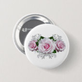 Pink Rose Bouquet Button (Vorne & Hinten)