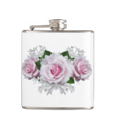 Pink Rose Bouquet Flachmann (Vorderseite)
