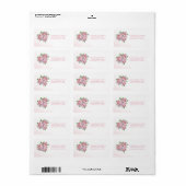 Pink Rose Bouquet Floral Adressaufkleber (Vorne)