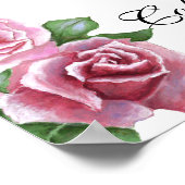 Pink Rose Bouquet Floral Gästebuch Hochzeit (Ecke)