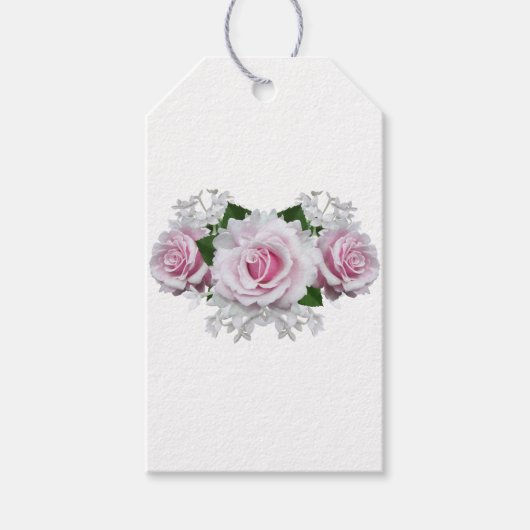 Pink Rose Bouquet Geschenkanhänger (Vorderseite)