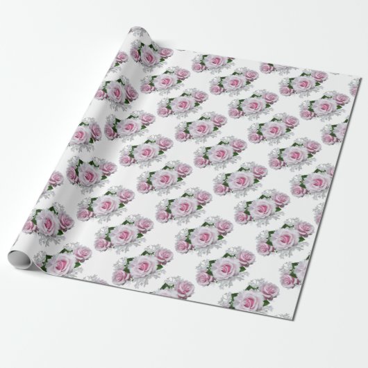 Pink Rose Bouquet Geschenkpapier (Ungerollt)