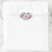 Pink Rose Bouquet Quadratischer Aufkleber (Tasche)