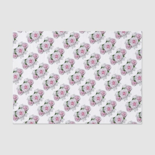 Pink Rose Bouquet Seidenpapier (Vorderseite)