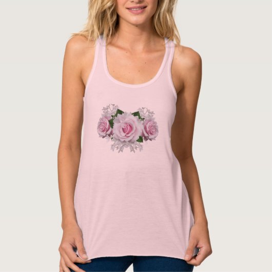 Pink Rose Bouquet Tank Top (Vorderseite)