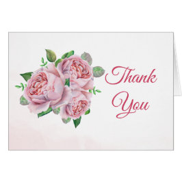 Pink Rose Bouquet Wasserfarbe Danke Karte