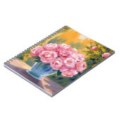 Pink Rose Bouquet | Watercolor Floral Vase Notizblock (Linke Seite)