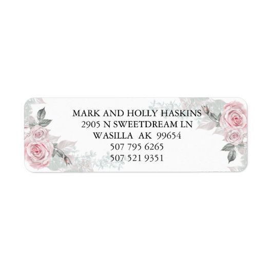 Pink Rose Bouquets Holly - Etikett (Vorne)