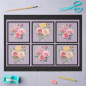 Pink Rose Bouquets Tiled Decoupage Seidenpapier (Basteln)