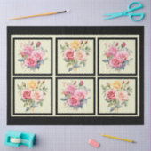 Pink Rose Bouquets Tiled Decoupage Seidenpapier (Basteln)