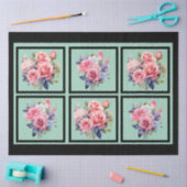 Pink Rose Bouquets Tiled Decoupage Seidenpapier (Basteln)