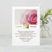 Pink Rose Brautparty Vielen Dank für Ihre Fotokart Dankeskarte (Stehend Vorderseite)