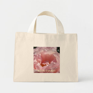 PINK ROSE Bridesmaid Geschenk Tote Beutel Rose Pas Mini Stoffbeutel