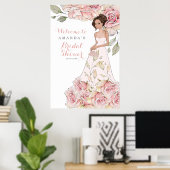 Pink Rose Bridge Brautparty Willkommenspender Poster (Heimbüro)