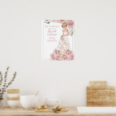 Pink Rose Bridge Brautparty Willkommenspender Poster (Küche)