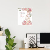 Pink Rose Bridge Brautparty Willkommenspender Poster (Heimbüro)