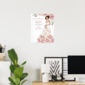 Pink Rose Bridge Brautparty Willkommenspender Poster (Heimbüro)