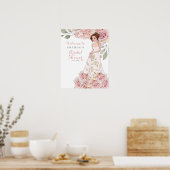 Pink Rose Bridge Brautparty Willkommenspender Poster (Küche)