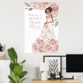 Pink Rose Bridge Brautparty Willkommenspender Poster (Heimbüro)