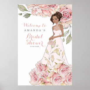 Pink Rose Bridge Brautparty Willkommenspender Poster