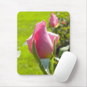 Pink Rose Bud Mouse-Pad Mousepad (Mit Mouse)