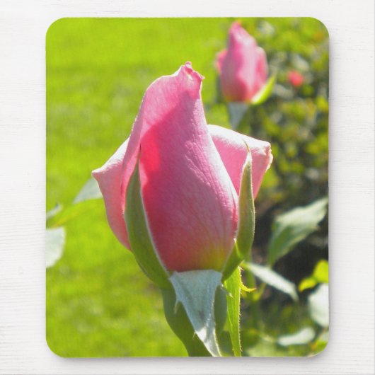 Pink Rose Bud Mouse-Pad Mousepad (Vorne)