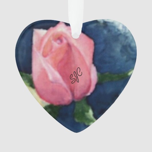 PINK ROSE BUD VALENTINE ORNANATION ORNAMENT (Vorderseite)